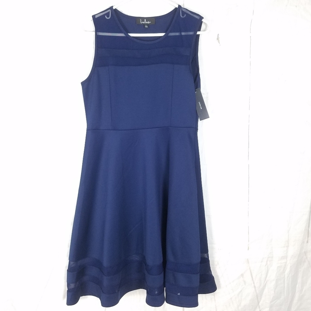 Lulus blue fit &flare dress - Picture 6 of 12